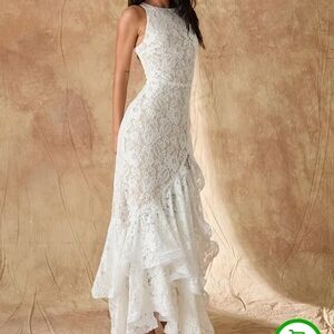 Angels White High Low Lace Dress